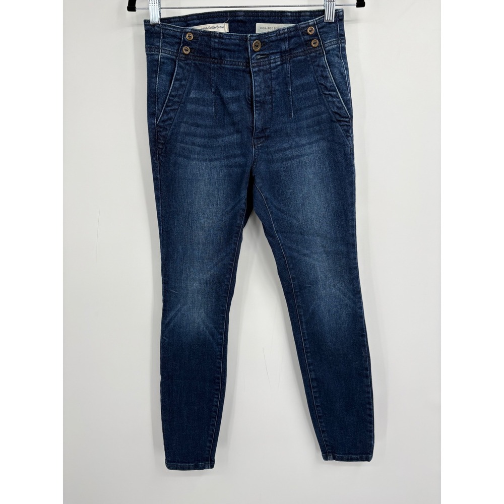 Pilcro and the Letterpress Anthropologie High Rise Skinny Jeans Dark Wash 27